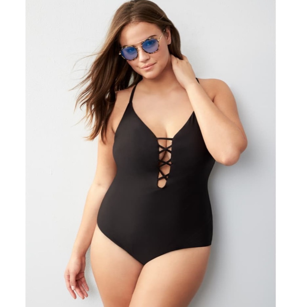 BCA Move Along One Piece Swimsuit 1x NEW